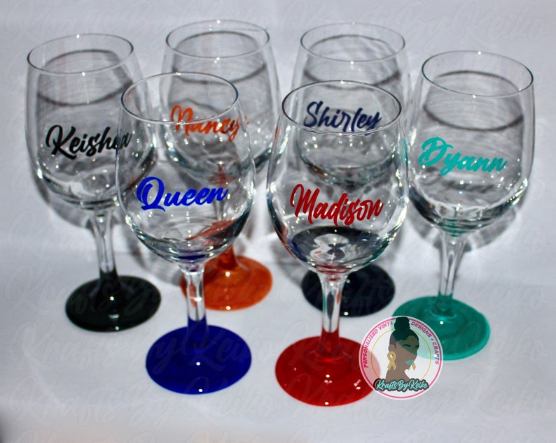 Personalized Wine Glass Custom Wine Glass Any Color MIDDLE GA ONLY