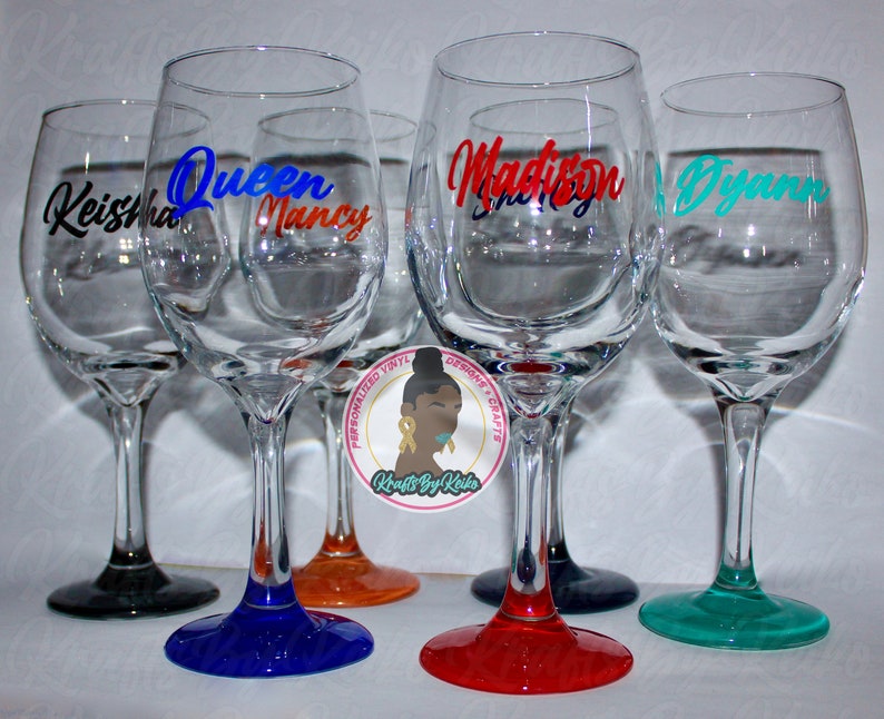 Personalized Wine Glass Custom Wine Glass Any Color MIDDLE GA ONLY