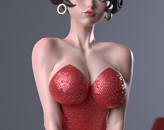 Klassischer Cartoon Pinup 3D Kunstharz Print