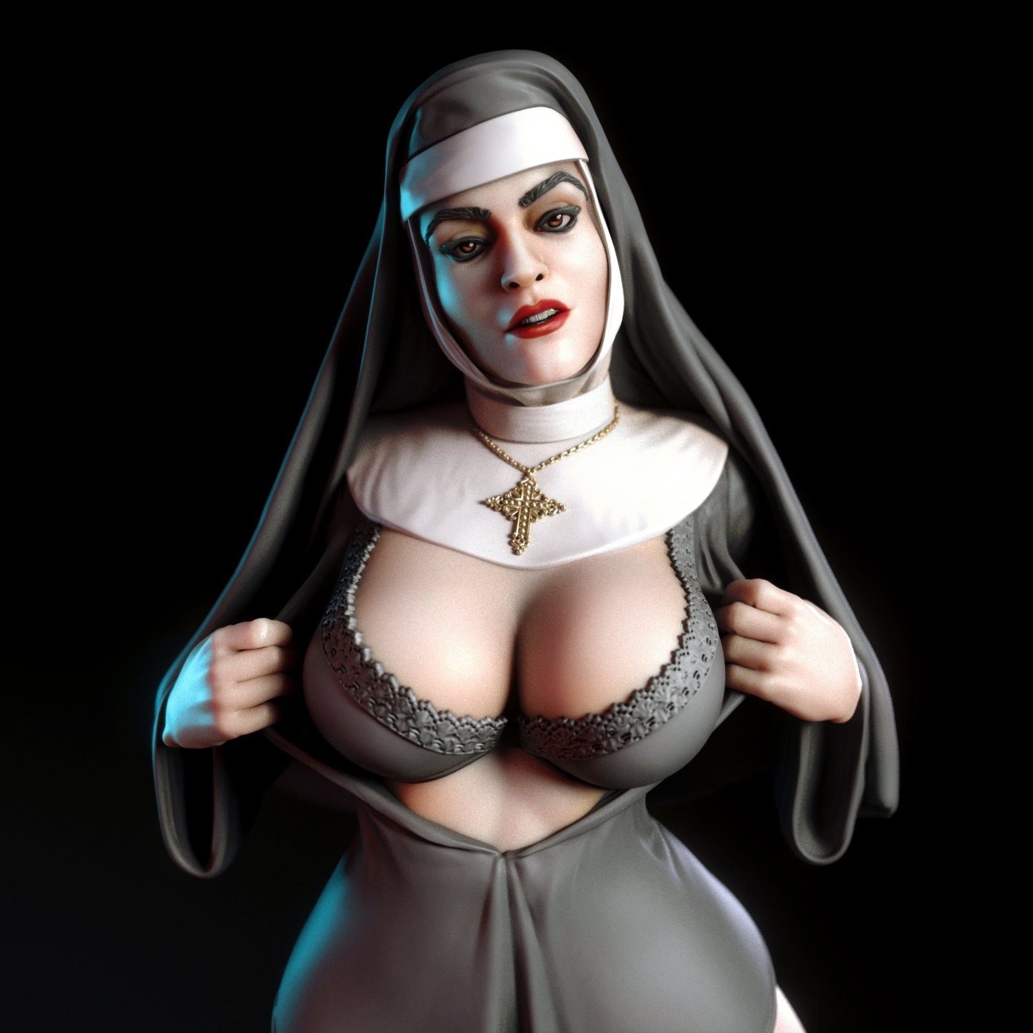 3d Cartoon Nun Porn - Sexy Naughty Nun 3d Collectable Resin Kit. - Etsy UK