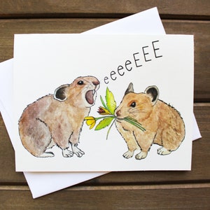 Pika Pals -- Milieuvriendelijke Amerikaanse Pika Card -- Cardstock-wenskaart
