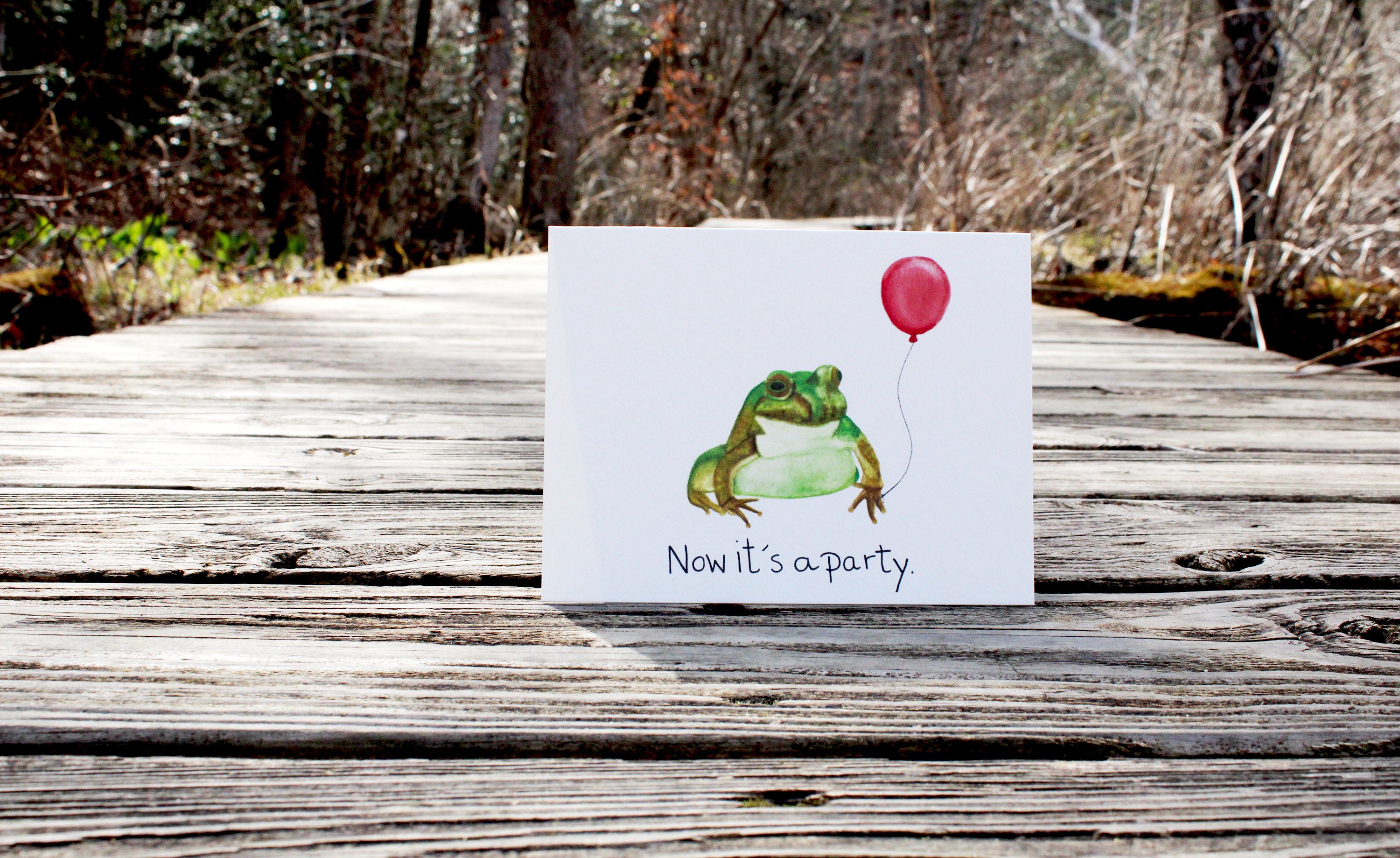Frog Party Ecofriendly Celebration Cardstock Card Etsy Sweden