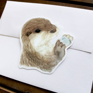 Otterly Cute Medium Otter Vinyl Autocollant