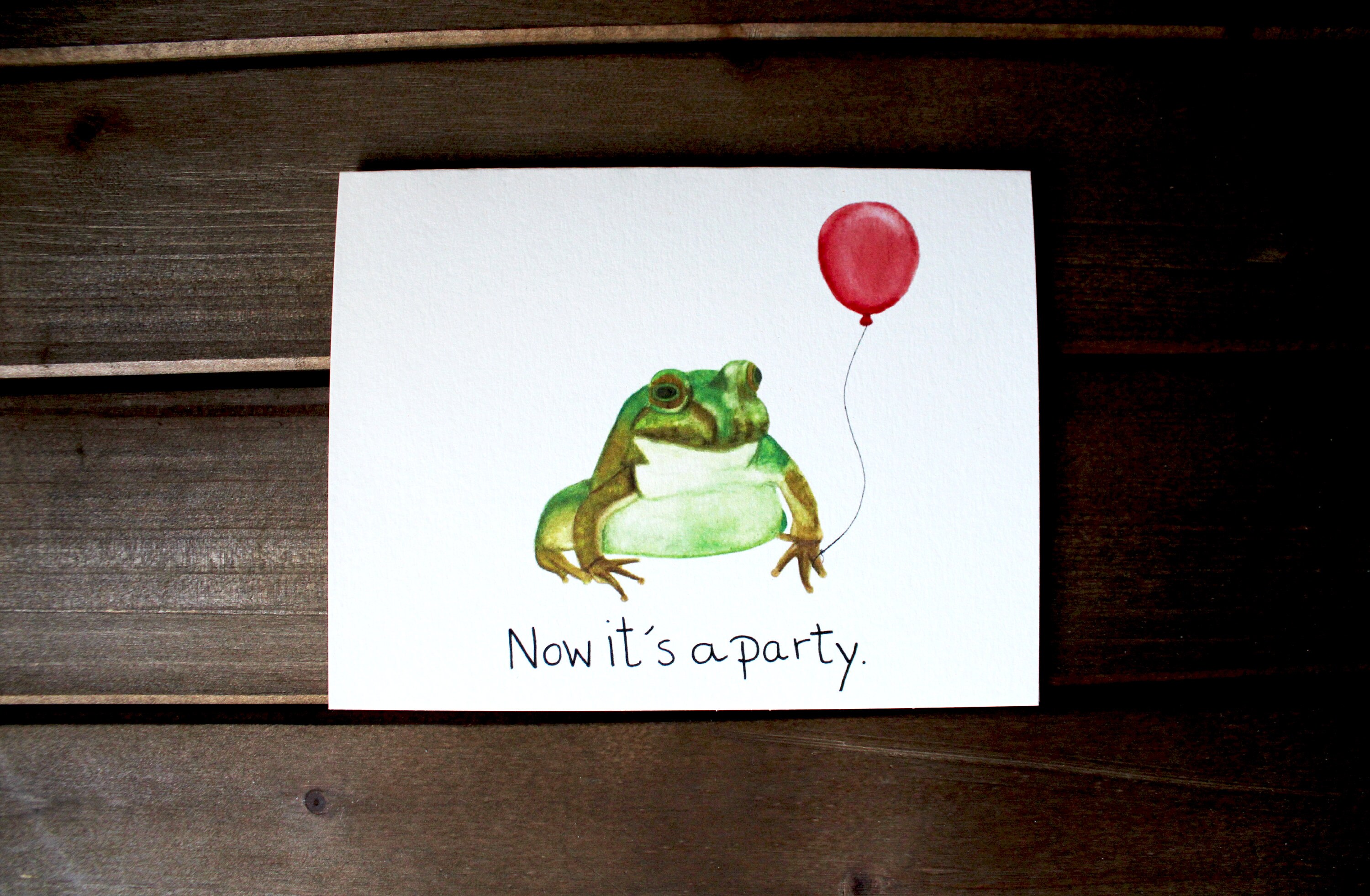 Frog Party Ecofriendly Celebration Cardstock Card Etsy Sweden