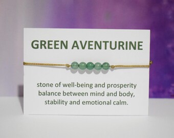Groene aventurijnarmband: minimalistische kristallen genezende sieraden