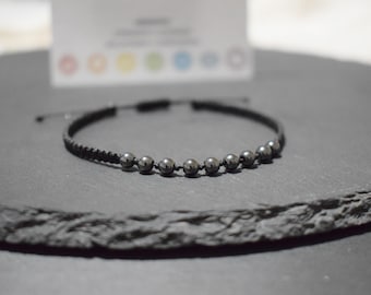 Hematite bracelet, crystal jewelry gift, spiritual healing bracelet anxiety stress relief crystal, protection emf, crystal bracelet, gift