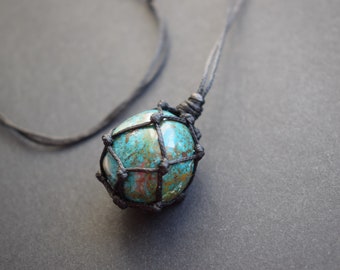 Chrysocolla crystal necklace, chrysocolla pendant, Chrysocolla gemstone necklace,