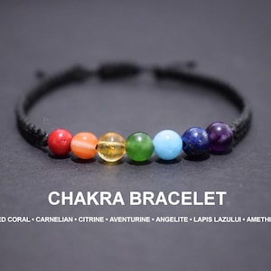 Chakra crystal bracelet/protection crystal bracelet for men women/seven chakra bracelet/seven chakra crystals/all chakras bracelet/yoga