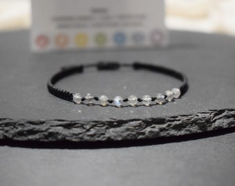 Labradorite crystal bracelet for men women, gift idea for mom sister brother, labradorite beaded bracelet, gemstone bracelet, labradorite