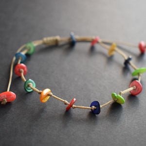 Multicolored beads anklet bracelet/rainbow beaded anklet/mother of pearls beach anklet/crystal anklet/gemstone anklet/bohemian anklet