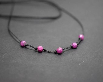 Rubin Halskette, Rubin Perlen Choker, Emotionale Heilung Minimalistische Kristallhalskette