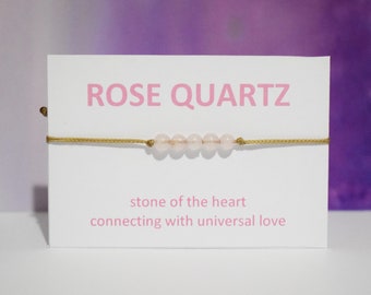Rose quartz crystal, rose quartz bracelet, rose quartz beaded bracelet, crystal bracelet gift, friendship crystal bracelet, quartz crystal