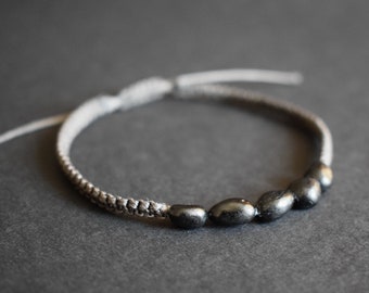 Black Tourmaline Macrame Bracelet: Healing Protection Jewelry