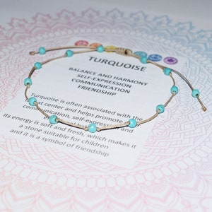 Turquoise anklet, turquoise bracelet, dainty crystal anklet, beach beaded anklet, bohemian crystal anklet, minimalist adjustable cord anklet