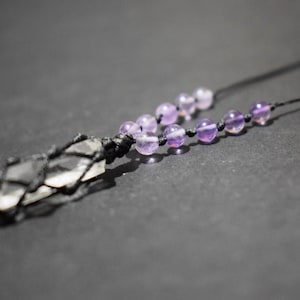 Amethyst necklace/clear quartz crystal point necklace/crystal necklace/crystal lover gift/amethyst crystal pendant/chakra/meditation/yoga