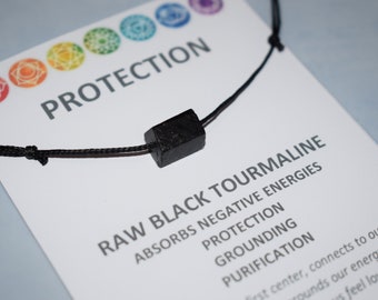 Raw black tourmaline, black tourmaline necklace, black tourmaline crystal jewelry, black tourmaline choker, protection grounding crystal