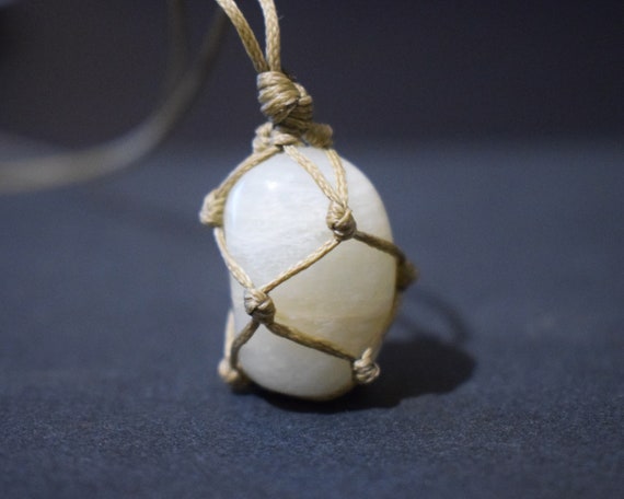 Ciondolo Pietra Di Luna / Collana Di Pietre Preziose Di Rame / Ciondolo Di Protezione / - Italia - Foto 6