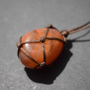 Fire agate necklace/crystal necklace for men/fire agate tumbled stone wrapped necklace/crystal necklace/agate necklace/fire agate/spiritual