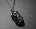 Raw black tourmaline pendant, black tourmaline necklace, natural black tourmaline crystal jewelry, raw black tourmaline gift for men women product logo