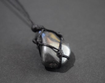 Hematite Crystal Necklace, Hematite Gemstone Pendant