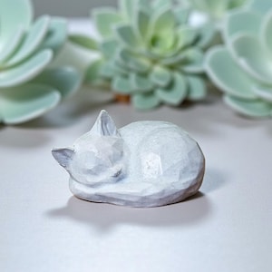 Solidified Cremains Cat Figurine: Pet Ash Memorial Statue Made With Cremation Ashes