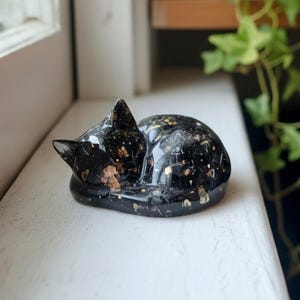 Custom Cremains Cat Memorial Figurine: Cremation Ashes Resin Keepsake Dog Cremation Figure