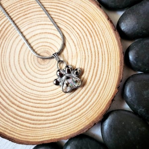NEW 16mm Paw Print Cremains Necklace - Memorial Necklace - Pet Memorial - Pet Loss - Cremation Necklace - Ashes Jewelry - Ashes Necklace