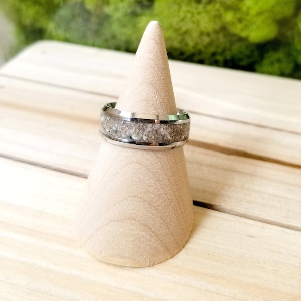 8mm Cremation Ring - Titanium Cremains Ring - Memorial Cremation Ring - Pet Loss - Urn Ring - Ashes Ring - Bereavement Jewelry