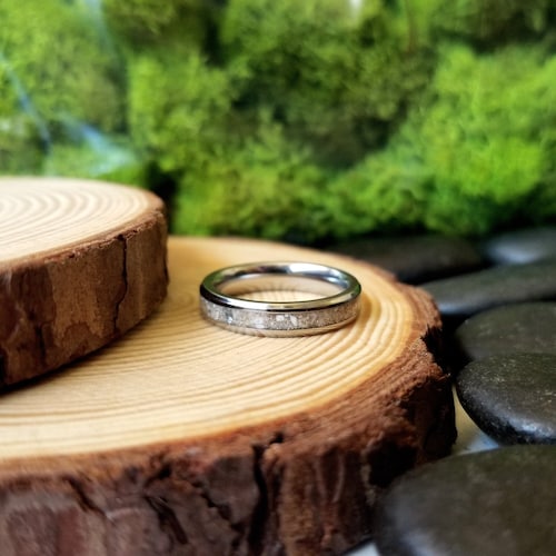 4mm Dainty Cremation Ring - Titanium Cremains Ring - Memorial Cremation Ring - Pet Loss - Urn Ring - Ashes Ring - Bereavement Jewelry
