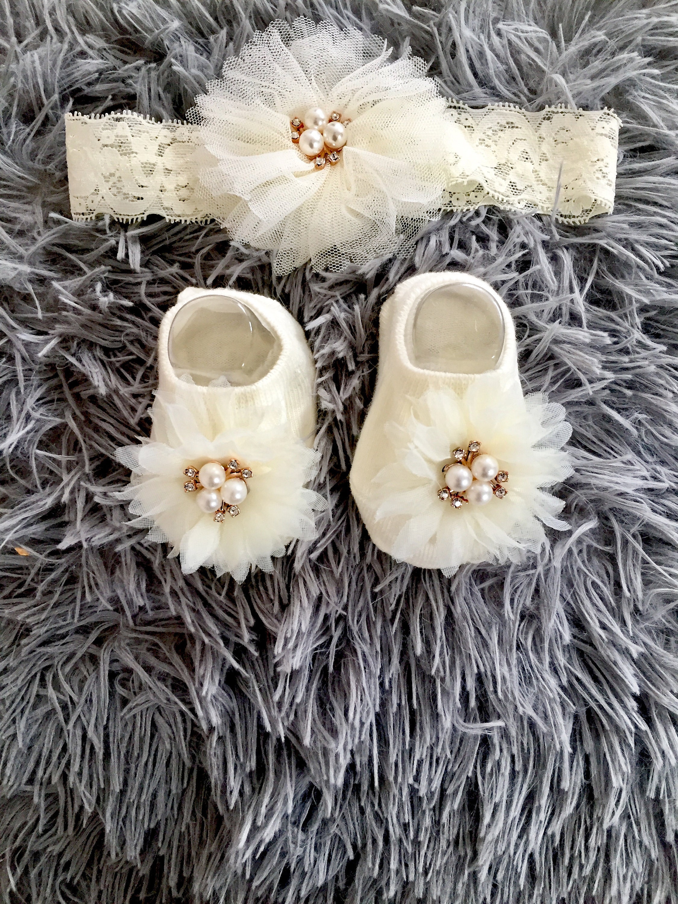 Baby Girl gift set Headband Socks Set Lace Bows Newborn Etsy