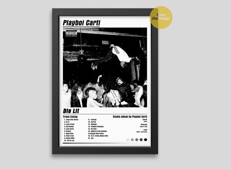 Playboi Carti Die Lit Album Cover Poster Etsy