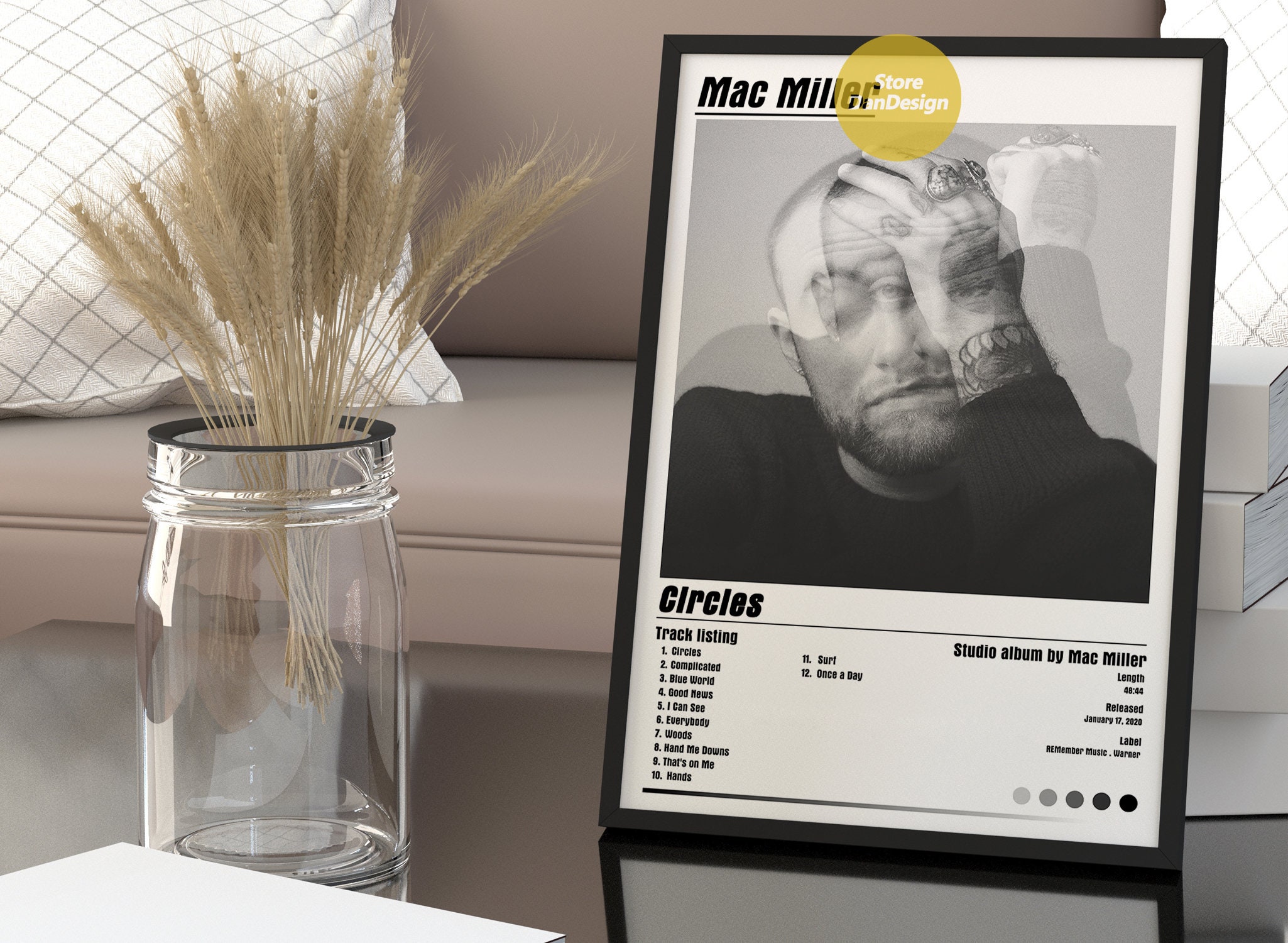 Mac Miller Circles Album Cover Poster Etsy