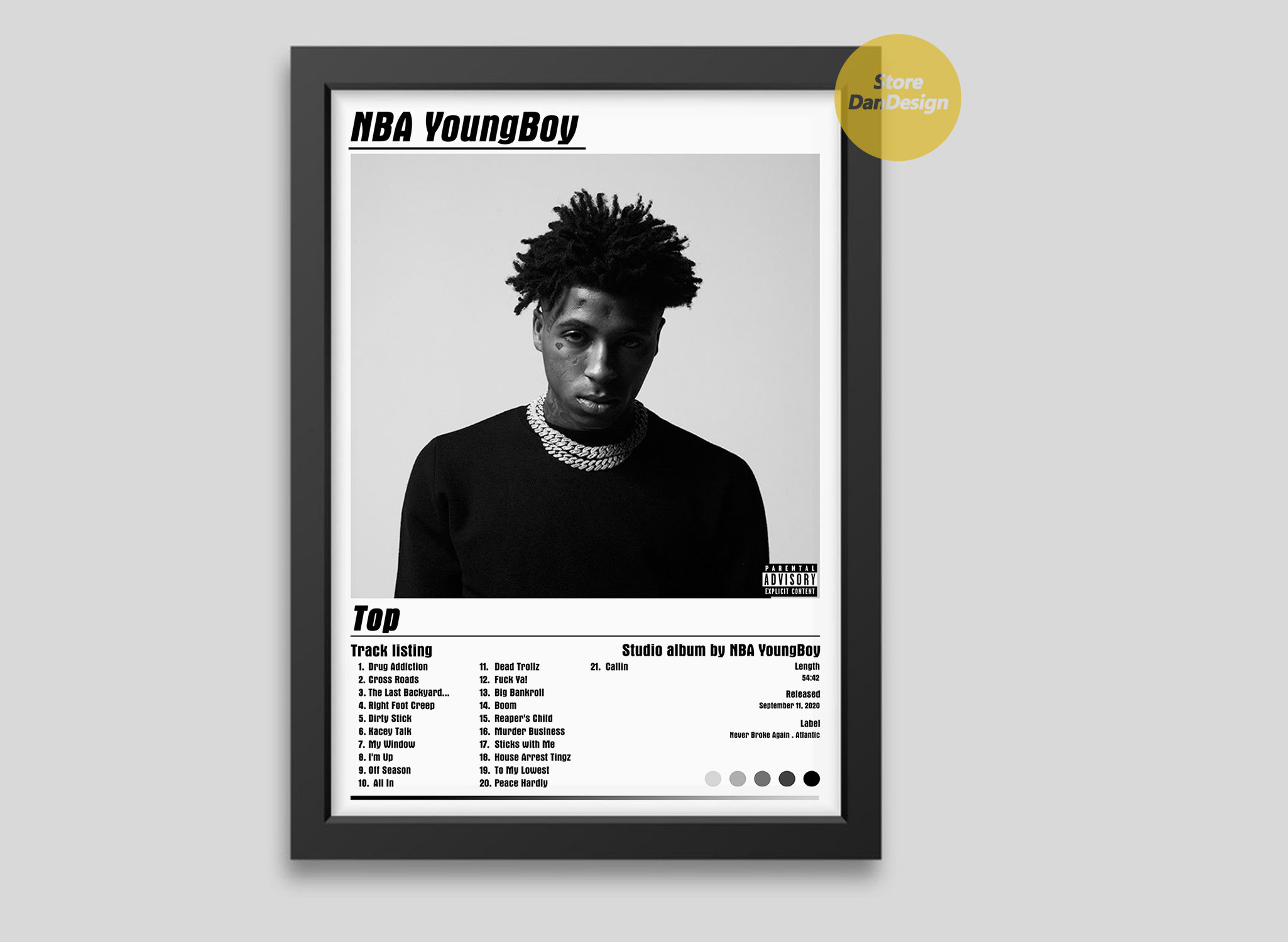 NBA Youngboy Top Album Cover Poster Etsy