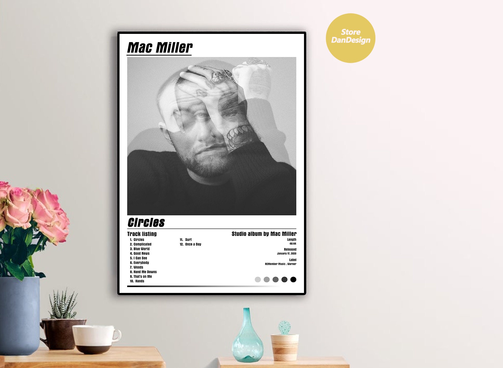Mac Miller Circles Album Cover Poster Etsy