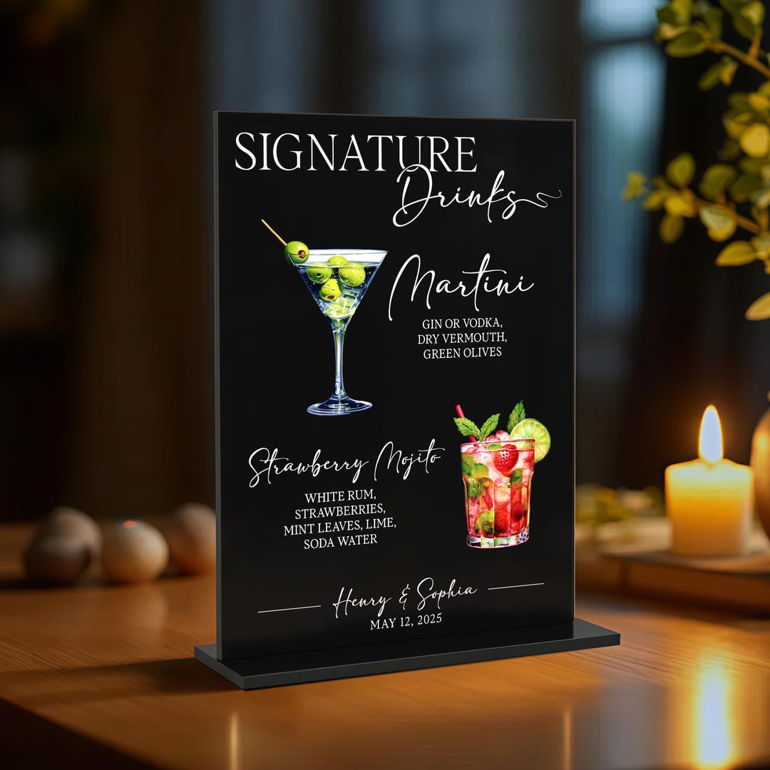 Custom Wedding Cocktail Drink Sign, Signature Drink Sign, Wedding ...