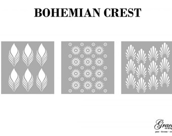 Bohemian Crest Stencil Pack from Grace on Design - DISCONTINUED