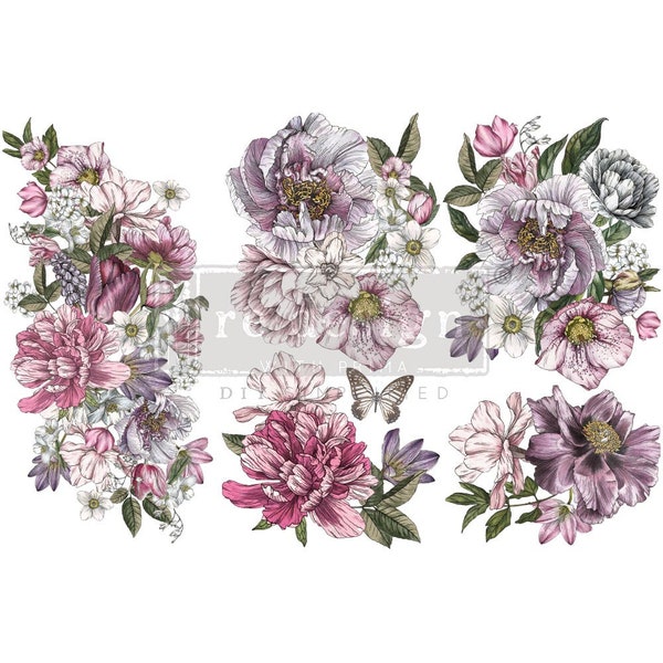 DREAMY FLORALS – 3 SHEETS, 6″X12″ Redesign with Prima Dreamy Florals, Furniture Transfers, Decor Transfers, Home Decor Transfers