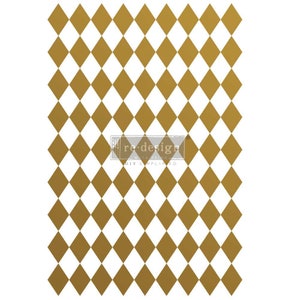 Gold Harlequin Transfer, Redesign with Prima, Furniture Transfer, Home Decor Transfer, Art Transfer