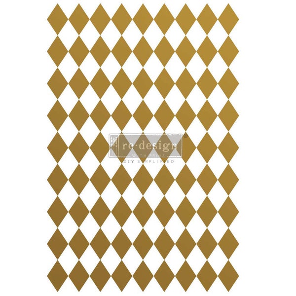 Gold Harlequin Transfer, Redesign with Prima, Furniture Transfer, Home Decor Transfer, Art Transfer