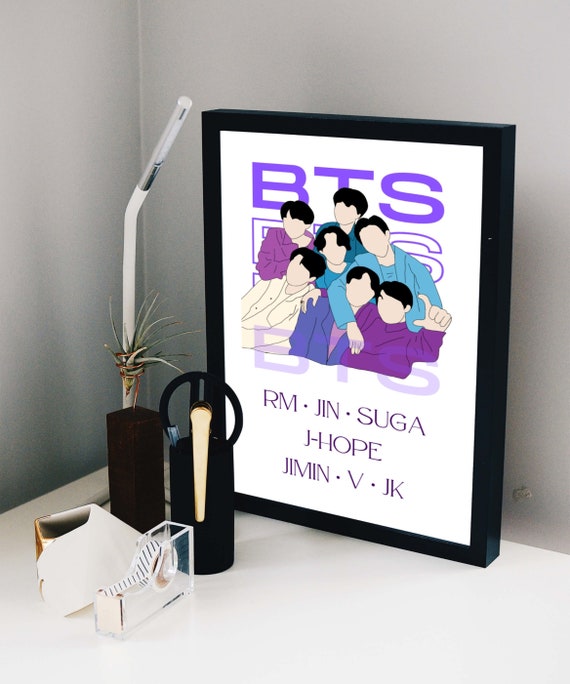 Bts Wall Art BTS Wall Print Bts Illustration Bts Poster Etsy