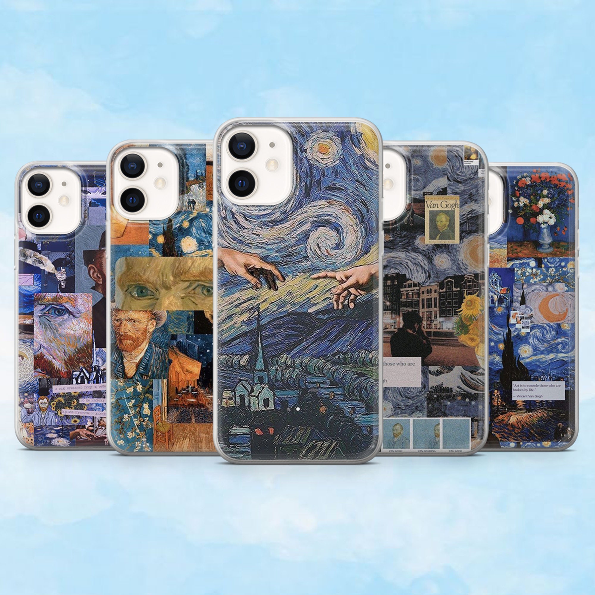 Vincent Van Gogh Phone Case Collage Cover for iPhone 13, 12 Pro, Xs, Xr, 11