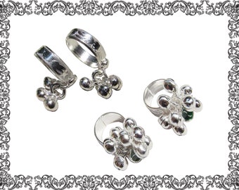 Anillos de metal chapados en plata con campanas para mujeres y niñas, anillos Ghungroo, anillos ajustables de uso étnico