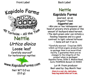 Three colorful organic sourced diet items for Tortoises and plant eating lizards.