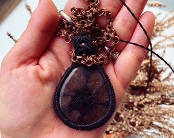 chiastolite pendant