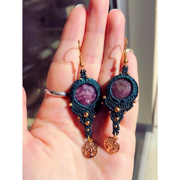 Boucles d’oreilles rubellite