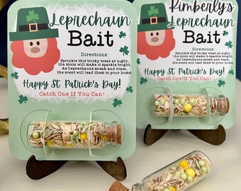 Leprechaun Bait - St. Patrick’s Day - Personalized Name Leprechaun Bait Card with Sprinkles and Oats - Magic Leprechaun Treat - Gift
