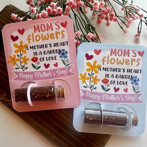 Mother’s Day Seed Packet Gift, Gift for Mom, Mother’s Day Seed Card with Glass Jar, Mother’s Day Gift, Mother’s Day Favors, Seed Packets