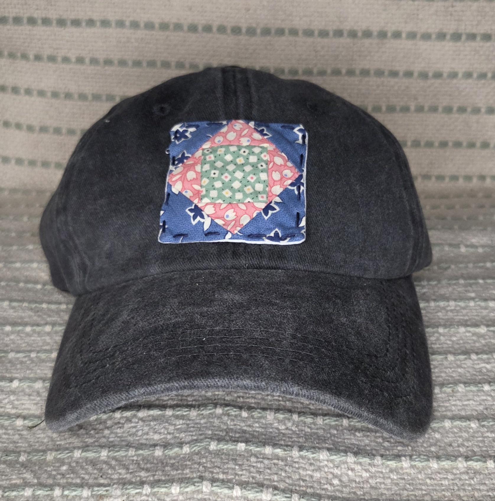 Cap Rework Quilt Block Ball Cap Mini Vintage Rework Quilt Block Hat - Etsy