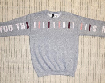 I Love You This Much Sweatshirt - Appliqued Quilted Hoodie - Crewneck sweater Coquette