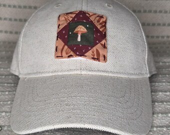 Quilt block ball cap mini mushroom quilt block hat